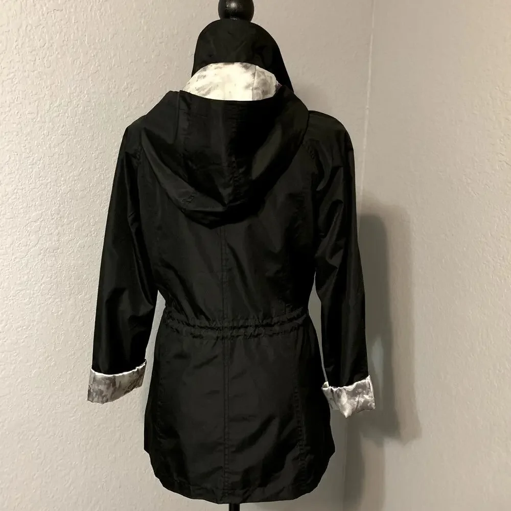 Dennis Basso Anorak Jacket water resistant w/detachable hood, Black Size XXS - Picture 3 of 10